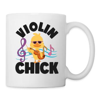 Violon Violoniste Fille Poulet - Mug blanc - blanc - Droite