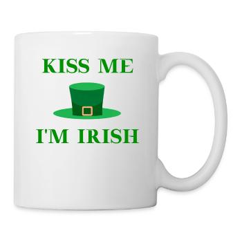 Embrasse-moi, je suis Irish Leprechaun Hat Gift Idea Irlande - Mug blanc - blanc - Droite