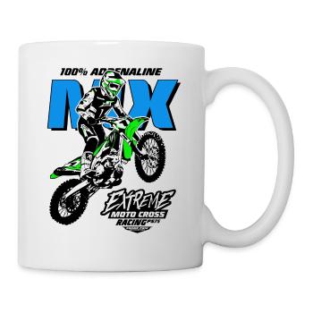 Moto Cross - Motocross - Supercross - MX - SX - Tasse - Weiß - Rechts