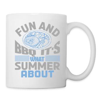 SPASS UND GRILLEN DAS IST ES, WORUM ES IM SOMMER GEHT - Tasse - Weiß - Rechts