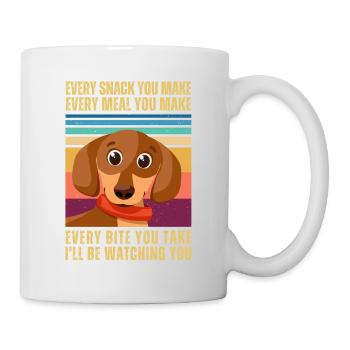 DACKEL BEOBACHTEN - Tasse - Weiß - Rechts