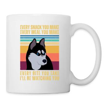 HUSKY BEOBACHTEN - Tasse - Weiß - Rechts