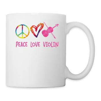 Violon Violoniste Fille Tie Dye - Mug blanc - blanc - Droite