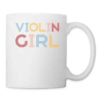 Violon Violoniste Fille Violon Rétro - Mug blanc - blanc - Droite