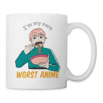 Je suis mon pire anime drôle d’anime et de dessins de ramen - Mug blanc - blanc - Droite