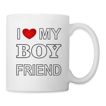 J’aime mon petit ami Ich liebe meinen Freund - Mug blanc - blanc - Droite