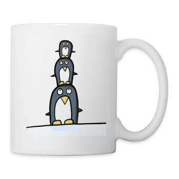 lustige pinguine, akrobatische Pinguine - Tasse - Weiß - Rechts