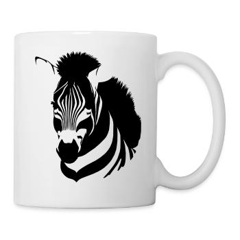 Fun Zebra Cartoon Nature Animal Safari Vector 7 - Mug - white - Right