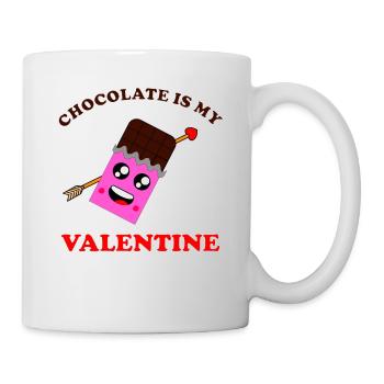 Schokolade zum Valentinstag - was braucht man mehr - Tasse - Weiß - Rechts
