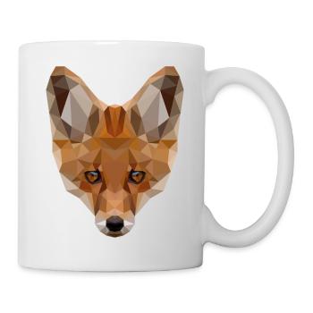 Fuchs | Polygon Fuchs Kopf | Fuchskopf geometrisch - Tasse - Weiß - Rechts