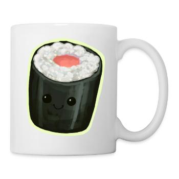 Maki Sushi Roll with kawaii face Illustration - Tasse - Weiß - Rechts