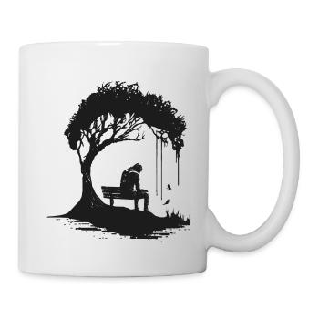 Minimal Design, Tree, Silhouette, Lonely, Nature - Mug - white - Right