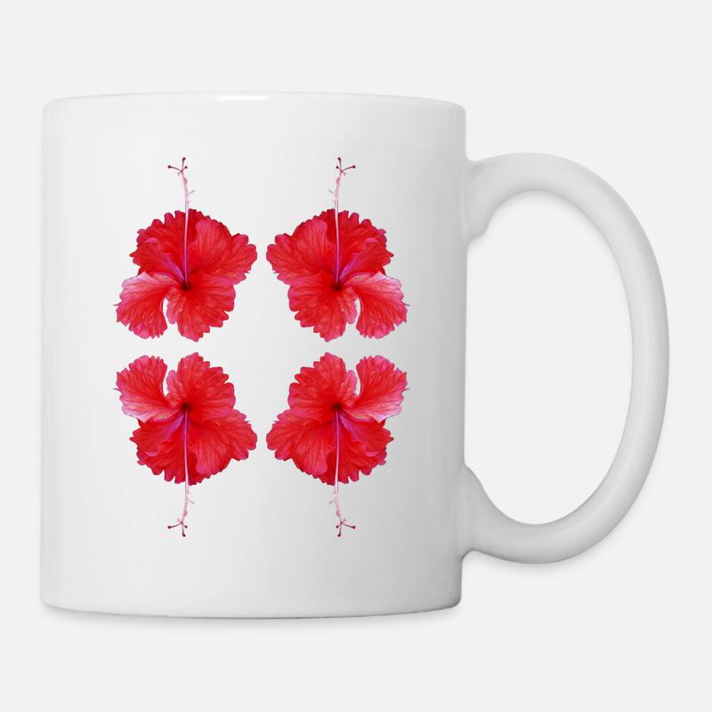 Fleurs rouges sauvage - Mug blanc - blanc