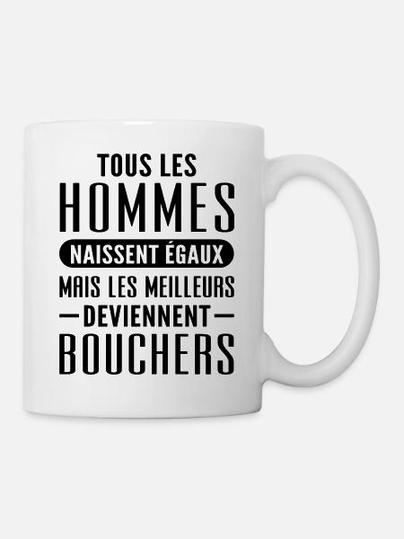 cadeau humour boucher - Mug blanc - blanc