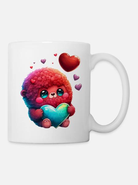A nice little monster with red fur - Mug - white