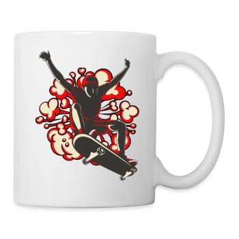 Skateboard retrorote Explosion - Tasse - Weiß - Rechts