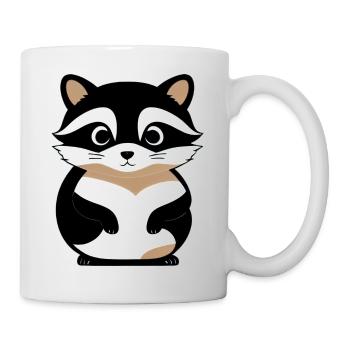 Waschbären süßer Cartoon Waschbär 3 - Tasse - Weiß - Rechts