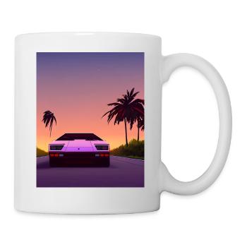 countach miami vice sunset - Mug blanc - blanc - Droite