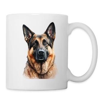 Watercolour Dog / Hund Deutscher Schäferhund - Tasse - Weiß - Rechts