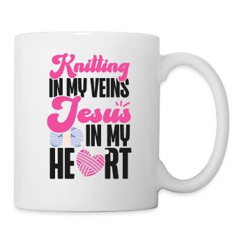 Knitting Knitter Jesus Christian - Tasse - Weiß - Rechts