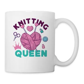 Knitting Knitter Girl Knitting - Mug - white - Right