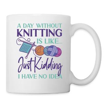 Tricoter Tricoter Un jour sans - Mug blanc - blanc - Droite