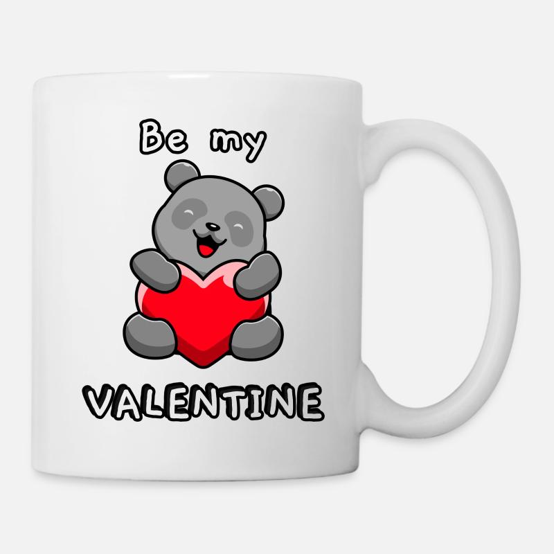 Un ours mignon avec un cœur dans les bras, Sois mon Valentin - Mug blanc - blanc