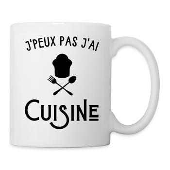 Je peux pas j'ai cuisine - Mug blanc - blanc - Droite