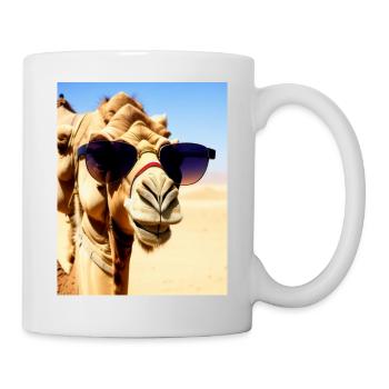 cool camel holiday selfie desert sunglasses comic - Mug - white - Right