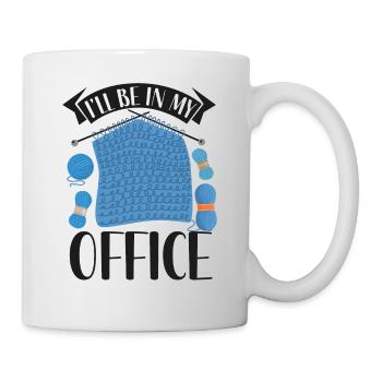 Tricoter Tricoter Je serai dans mon - Mug blanc - blanc - Droite
