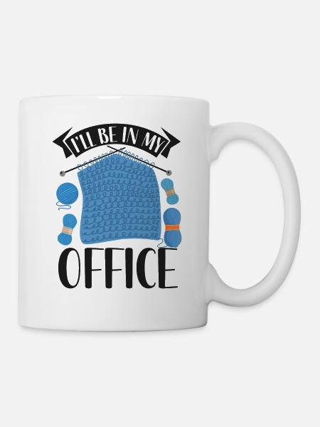 Tricoter Tricoter Je serai dans mon - Mug blanc - blanc