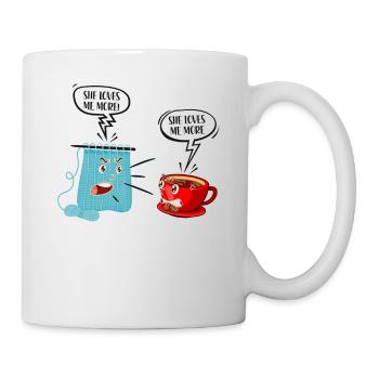 Knitting Knitter Coffee She Loves - Mug - white - Right