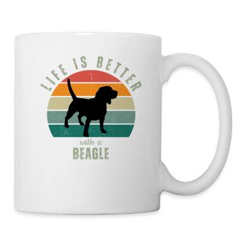 La vie est meilleure avec un Beagle - Mug blanc - blanc - Droite