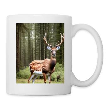 Cool Comic Portrait of a wild fallow deer majestic - Mug - white - Right