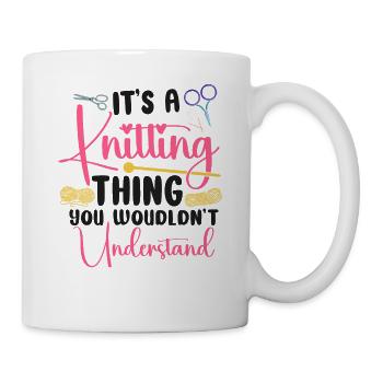 Tricoter Tricoter C’est un tricot - Mug blanc - blanc - Droite