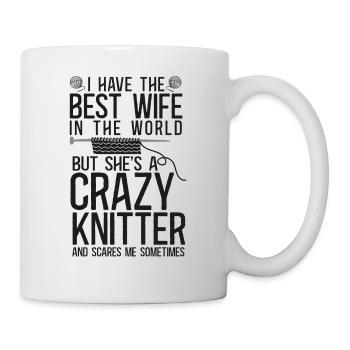 Knitting Knitter Wife Husband - Tasse - Weiß - Rechts