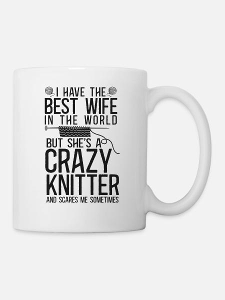 Knitting Knitter Wife Husband - Kop/krus - hvid