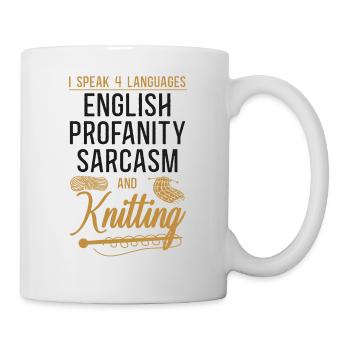 Tricoter Tricoter Je parle 4 - Mug blanc - blanc - Droite