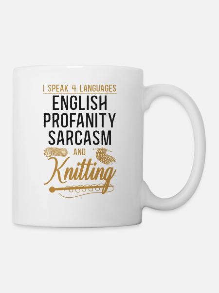 Knitting Knitter I Speak 4 - Tasse - Weiß