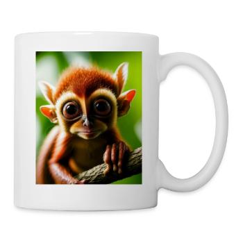 cool drôle mignon tarsier (Tarsiidae) bande dessinée forestière - Mug blanc - blanc - Droite
