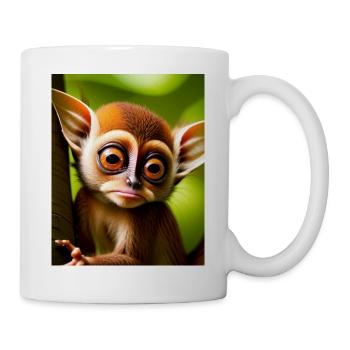 cool drôle mignon tarsier (Tarsiidae) bande dessinée forestière - Mug blanc - blanc - Droite