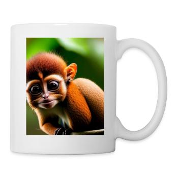cooler lustiger süßer Koboldmaki (Tarsiidae) Waldkomi - Tasse - Weiß - Rechts