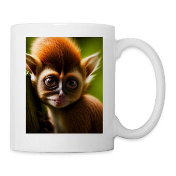 cool drôle mignon tarsier (Tarsiidae) bande dessinée forestière - Mug blanc - blanc - Droite