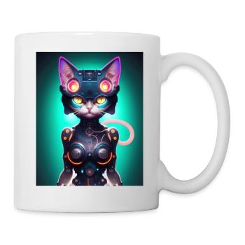 Conception Cyborg Cat - Mug blanc - blanc - Droite