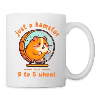 Hamsterrad Hamster Routine Job 9to5 Arbeit - Tasse - Weiß - Rechts