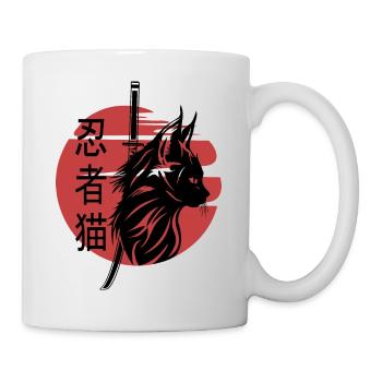 Ninja Cat Anime - Manga Japonais - Cadeau - Mug blanc - blanc - Droite