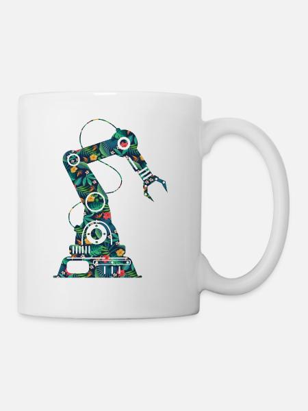 Robot Robotics Engineer Flower - Tasse - Weiß