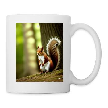 Cooles Comic Portrait wildes rotes Eichhörnchen majestätisch - Tasse - Weiß - Rechts