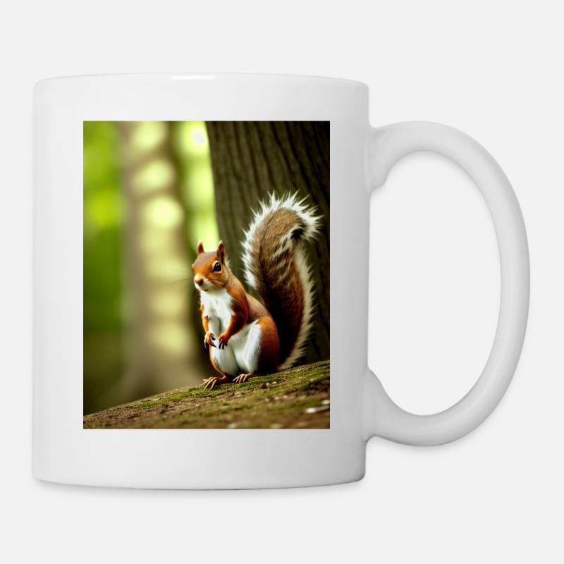 Cooles Comic Portrait wildes rotes Eichhörnchen majestätisch - Tasse - Weiß
