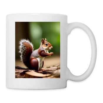 Cooles Comic Portrait wildes rotes Eichhörnchen majestätisch - Tasse - Weiß - Rechts